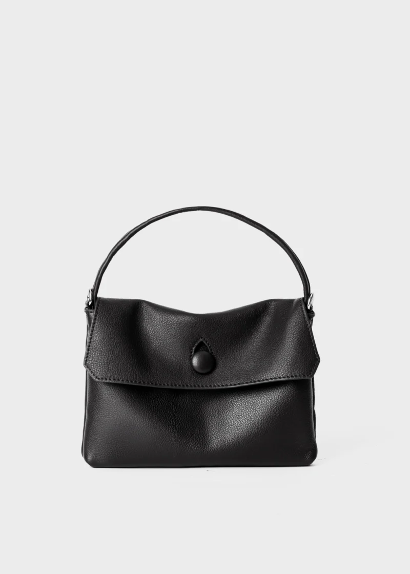 Black Elara Maison Soft Leather Small Top Handle Bag