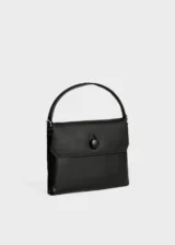 Black Elara Maison Soft Leather Small Top Handle Bag three quarter view