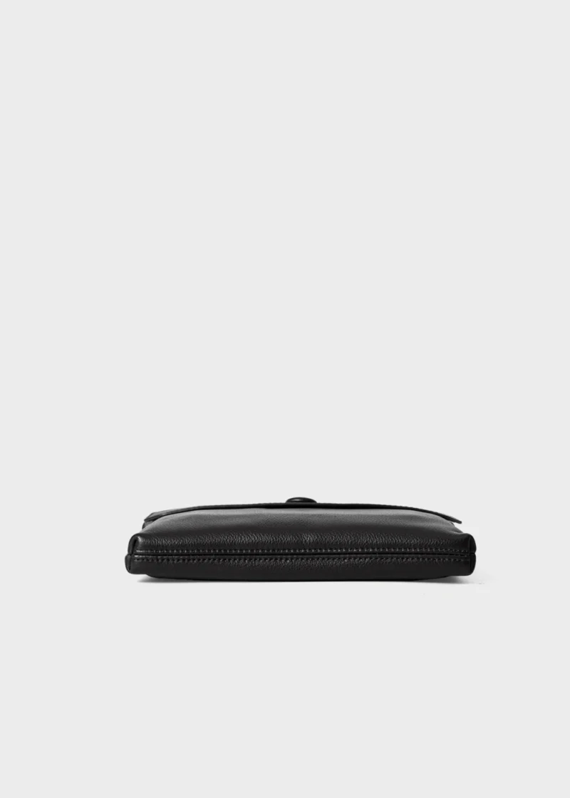 Black Elara Maison Soft Leather Small Top Handle Bag bottom view