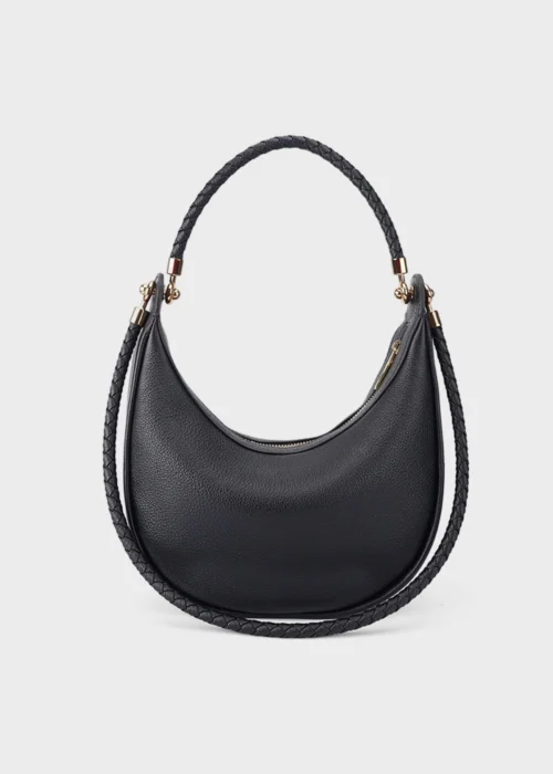 KS-BG-SB-002-BLK-01 Black Sienna Forme Soft Genuine Leather Hobo Bag Main Image