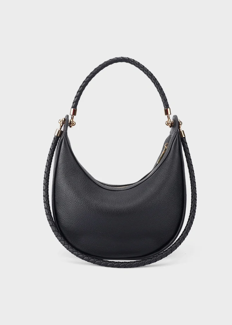 Black Sienna Forme Soft Genuine Leather Hobo Bag Main Image