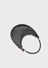 Black Sienna Forme Soft Genuine Leather Hobo Bag Flat Lay