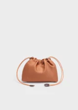Chocolate Liora Weave Minimal Genuine Leather Shoulder Bag Interior View Child bag