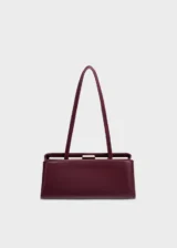 KS-BG-SB-005-BUR-01 Burgundy Noelle Essence Luxury Vegan Leather Baguette Shoulder Bag Main Image