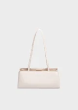 KS-BG-SB-005-IVY-01 Ivory Noelle Essence Luxury Vegan Leather Baguette Shoulder Bag Main Image