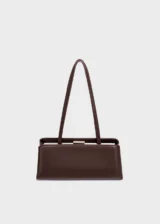 KS-BG-SB-005-MOC-01 Mocha Noelle Essence Luxury Vegan Leather Baguette Shoulder Bag Main Image