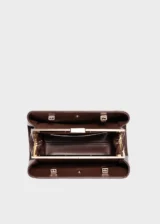 KS-BG-SB-005-MOC-05 Mocha Noelle Essence Luxury Vegan Leather Baguette Shoulder Bag interior view