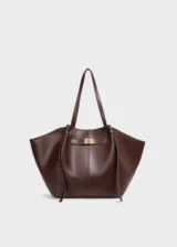KS-BG-TB-002-MOC-01 Mocha Mirelle Studio Minimal Premium Vegan Leather Tote Bag Main Image