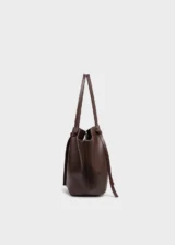 KS-BG-TB-002-MOC-03 Mocha Mirelle Studio Minimal Premium Vegan Leather Tote Bag side view