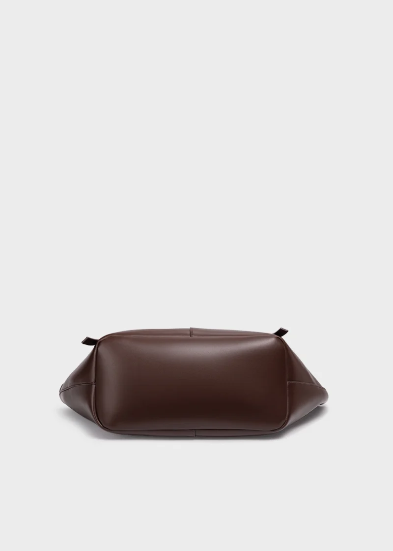 KS-BG-TB-002-MOC-05 Mocha Mirelle Studio Minimal Premium Vegan Leather Tote Bag bottom view