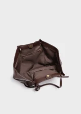 KS-BG-TB-002-MOC-06 Mocha Mirelle Studio Minimal Premium Vegan Leather Tote Bag interior view