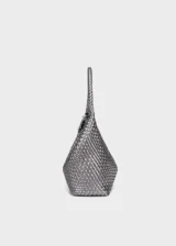KS-BG-TB-003-GRY-04 Grey Celeste Haven Woven Refined Vegan Leather Tote Bag side view