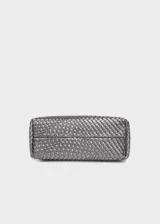 KS-BG-TB-003-GRY-06 Grey Celeste Haven Woven Refined Vegan Leather Tote Bag bottom view
