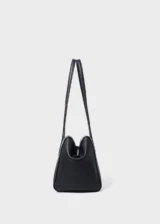 KS-BG-TB-005-BLK-03 Black Camille Verve Heritage Top-Grain Leather Shoulder Tote Bag side view