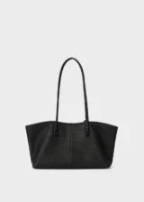 KS-BG-TB-006-BLK-06 Black Eloise Crest Signature Top-Grain Leather Tote Bag back view