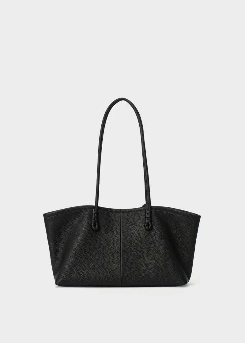 KS-BG-TB-006-BLK-06 Black Eloise Crest Signature Top-Grain Leather Tote Bag back view