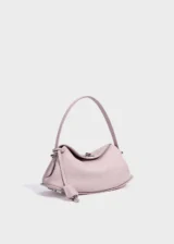 KS-BG-TH-001-BPK-02 Blush Pink Lyra Poise Minimal Genuine Top-Grain Leather Top Handle Bag Front Angle View