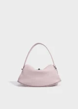 KS-BG-TH-001-BPK-04 Blush Pink Lyra Poise Minimal Genuine Top-Grain Leather Top Handle Bag back view