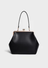KS-BG-TH-002-BLK-01 Black Serene Atelier Classic Vegan Leather Top Handle Bag Main Image